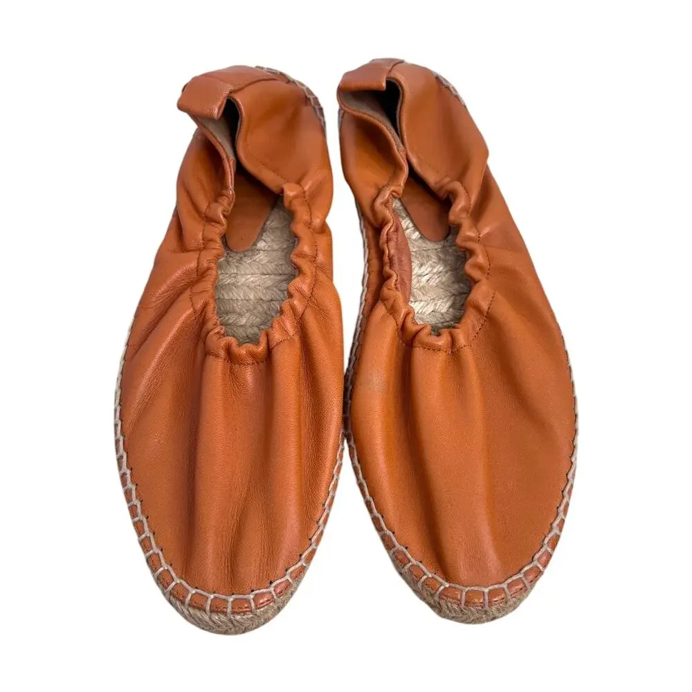 Vince. the Rae Lambskin Leather Espadrille Elasticized Topline in Tan W's Sz. 10